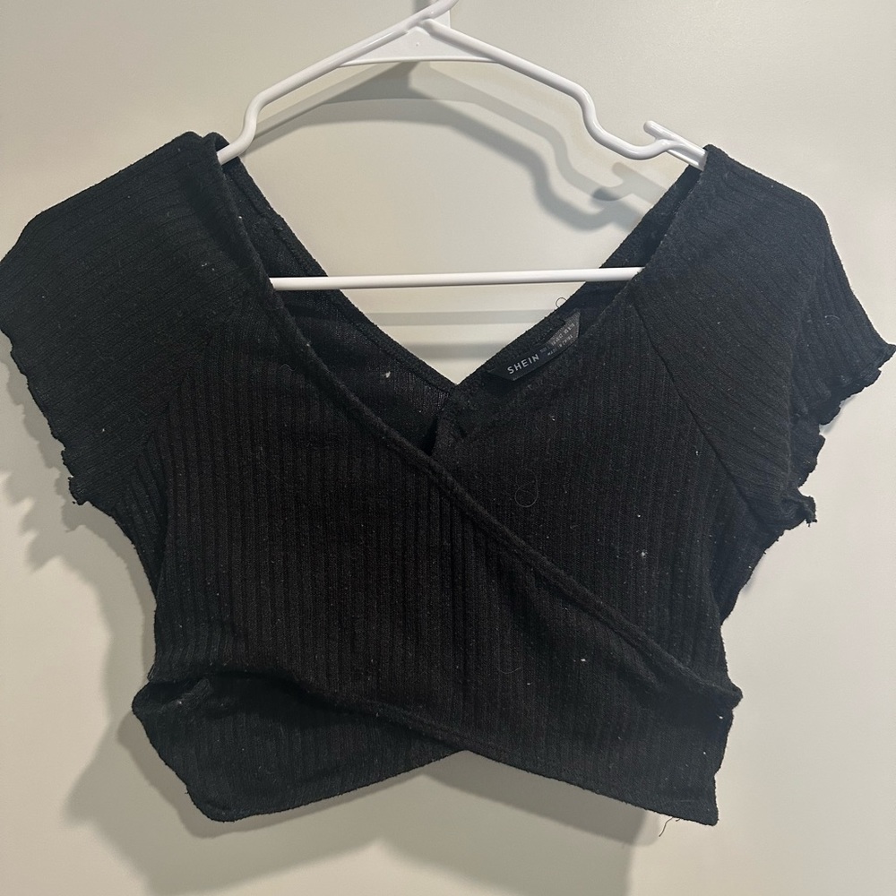 Cropped criss cross top